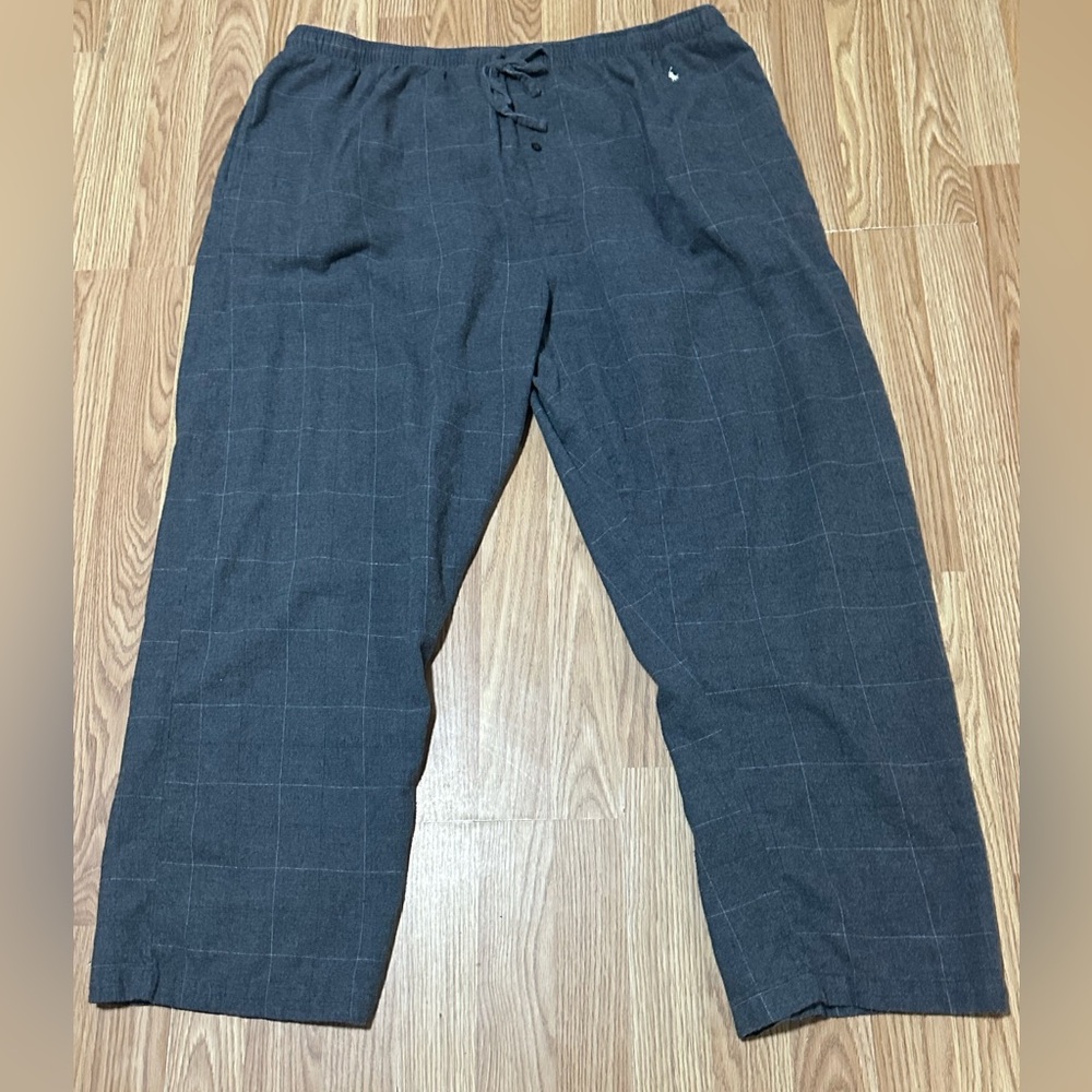 Polo Ralph Lauren Charcoal Gray Checkered Sleepwear w/ Drawstring - Size 2XL